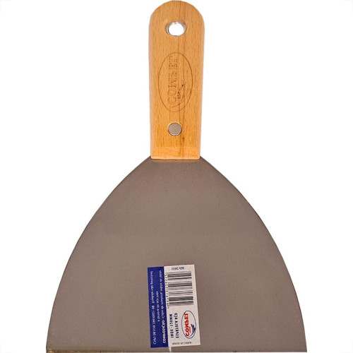 Espatula Compel Aco Inox Cabo Madeira 120Mm - Kit C/6 Pecas