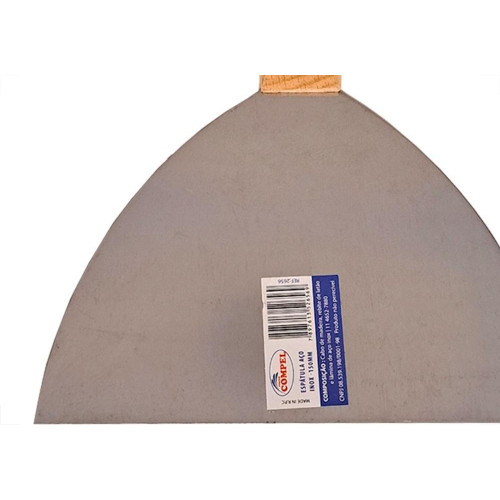 Espatula Compel Aco Inox Cabo Madeira 150Mm - Kit C/6 Pecas