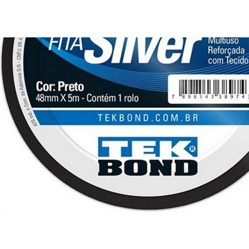 Fita Silver Tape Tekbond 48Mm X 5M Preta