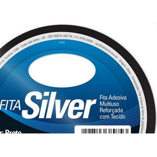 Fita Silver Tape Tekbond 48Mm X 5M Preta