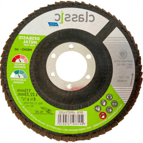Disco Flap Norton Classic - 4.1/2'' - Grao 60 - Kit C/10 Pecas