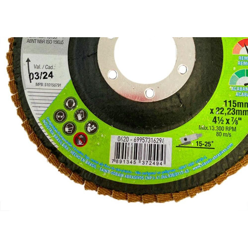 Disco Flap Norton Classic - 4.1/2'' - Grao 120 - Kit C/10 Pecas