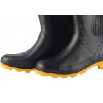 Bota Galocha Pega Forte Preta/Amarela 323 No.36 Com Meia