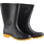 Bota Galocha Pega Forte Preta/Amarela 323 No.34/35 Com Meia
