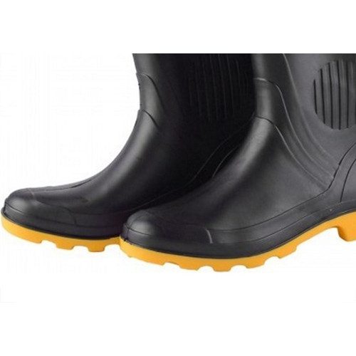 Bota Galocha Pega Forte Preta/Amarela 323 No.34/35 Com Meia
