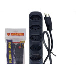 Filtro Linha Megatron 6 Tomadas 2 Polos + Terra Preto