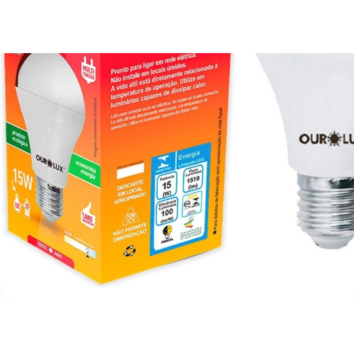 Lampada Led Bulbo Ourolux A60 - 15W. 6500K.