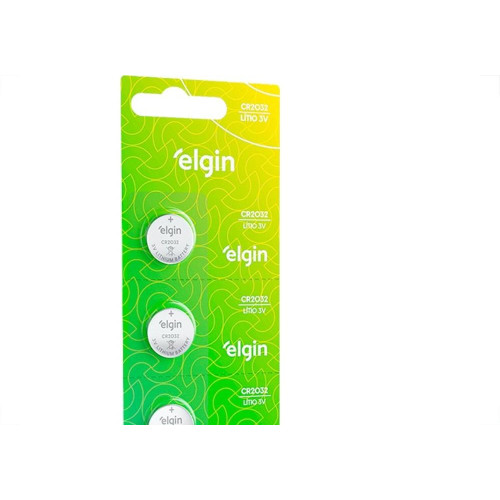 Pilha Elgin Bateria 3V. Litio Cromado-2032 Cartela Com 5 Pecas