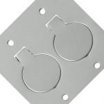 Placa Para Piso Inox 4X4 Olivo Com 2 Modulos Rj11