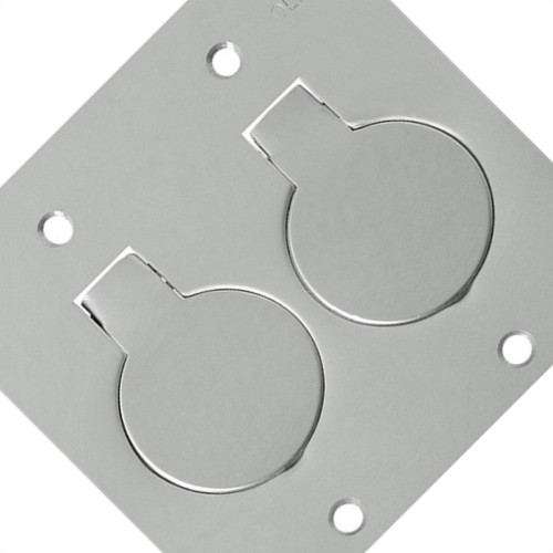 Placa Para Piso Inox 4X4 Olivo Com 2 Modulos Rj11