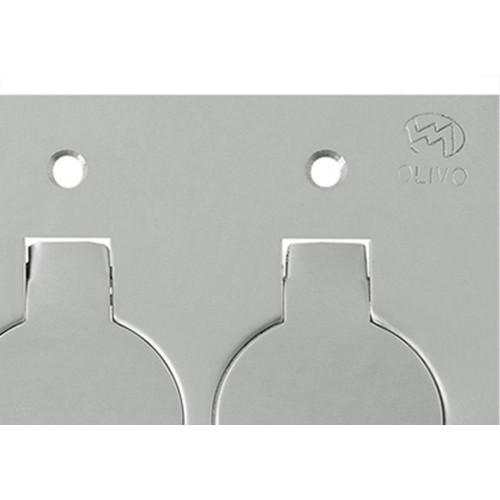 Placa Para Piso Inox 4X4 Olivo Com 2 Modulos Rj11