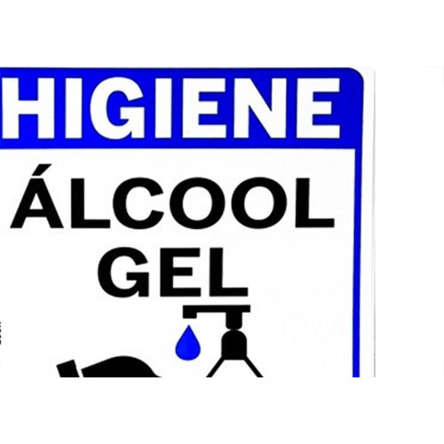 Placa Look 20X30Cm (Alcool Gel Vertical) - Kit C/5 Pecas