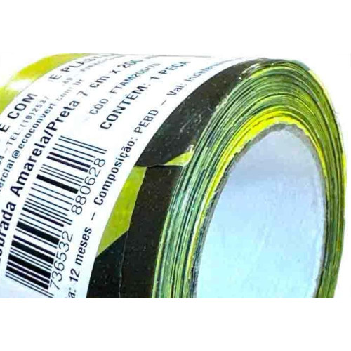 Fita Zebrada Para Sinalizacao Ecoconvert 7Cm X 200M - Kit C/10 Rolos