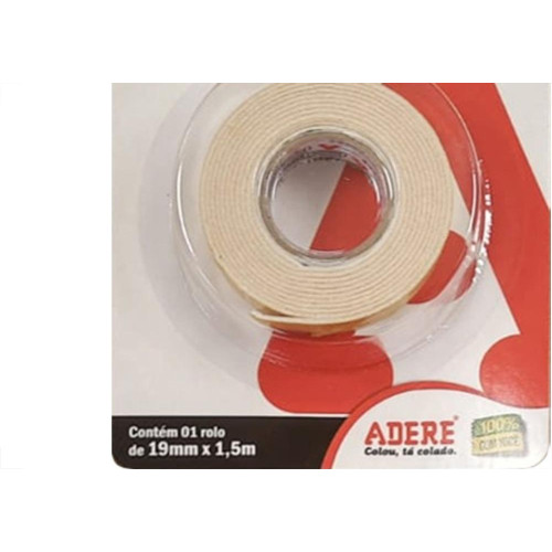 Fita Dupla Face Adere Forte Espuma Branca Decoracao E Artesanato 19Mm X 1,5M