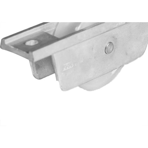 Roldana Para Portao Jocec Nylon ''V'' Com Suporte Aberto De Aluminio 60Mm - Kit C/2 Pecas