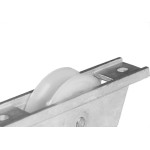 Roldana Para Portao Jocec Nylon ''V'' Com Suporte Aberto De Aluminio 60Mm - Kit C/2 Pecas