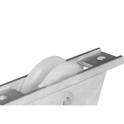 Roldana Para Portao Jocec Nylon ''V'' Com Suporte Aberto De Aluminio 60Mm - Kit C/2 Pecas
