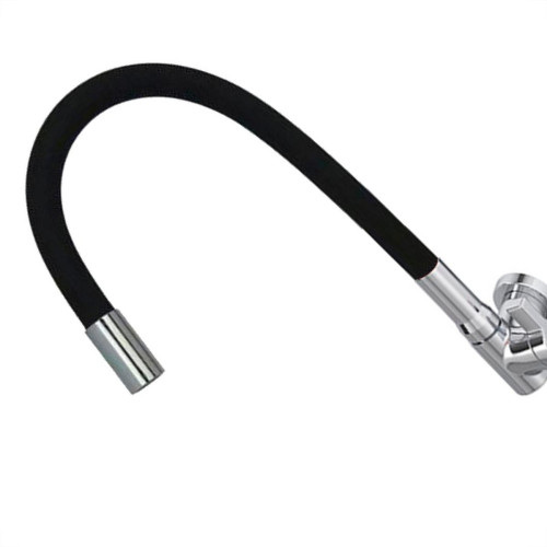 Torneira Gourmet Flex Mesa Bica Movel Metal Hydramotion Cozinha Preta Cromada - 1/4 Volta
