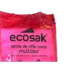 Saco De Rafia Ecosak Novo Multiuso 50Cm X 70Cm 40Kg Pacote Com 5 Pecas Branco