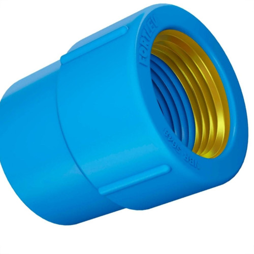 Luva Azul Com Bucha Latao Fortlev 25Mm X 3/4'' - Kit C/20 Pecas