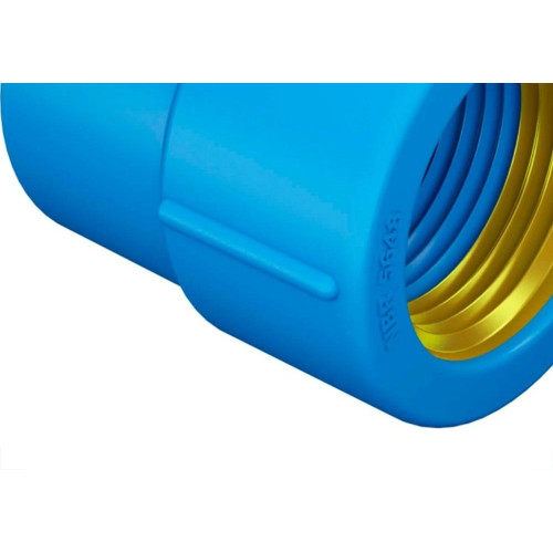 Luva Azul Com Bucha Latao Fortlev 25Mm X 3/4'' - Kit C/20 Pecas
