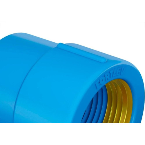 Luva Azul Com Bucha Latao Fortlev 25Mm X 3/4'' - Kit C/20 Pecas