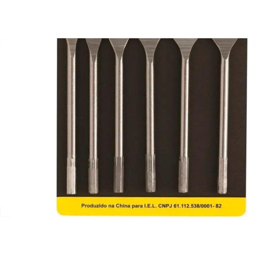 Broca Chata Madeira Eda 3/8'' A 1'' Jogo Com 6 Pecas - 4Dl
