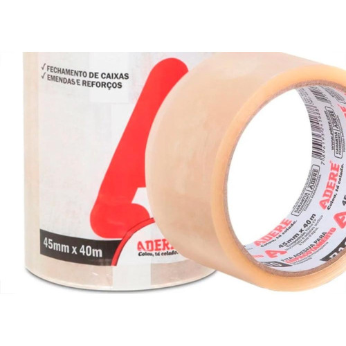Fita Adesiva Embalagem Adere Transparente 710 - 45Mm X 40M - Kit C/4 Pecas