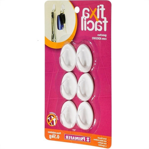 Gancho Adesivo Atlas Primafer Branco 0,5Kg Com 06 Pecas