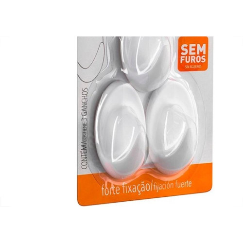 Gancho Adesivo Atlas Primafer Branco 1,0Kg Com 03 Pecas