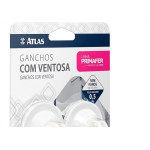 Gancho Ventosa Atlas Primafer Branco 0,5Kg Com 2 Pecas