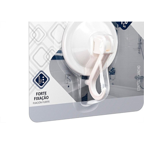 Gancho Ventosa Atlas Primafer Branco 1,0Kg Com 01 Peca