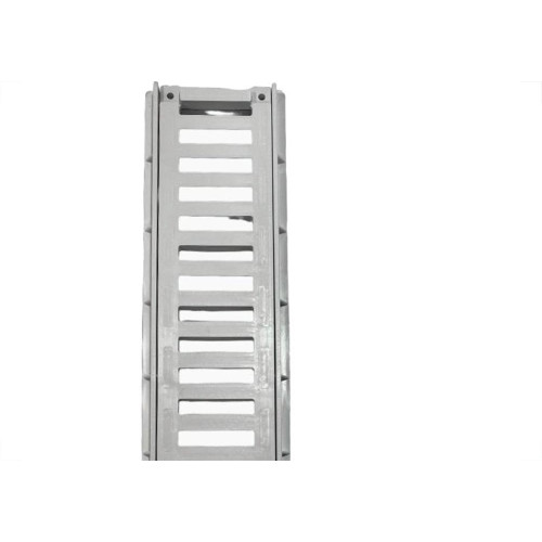 Grelha Plastica Reforcada Linear Estrela Com Porta Grelha 10X50Cm Branca - 1700