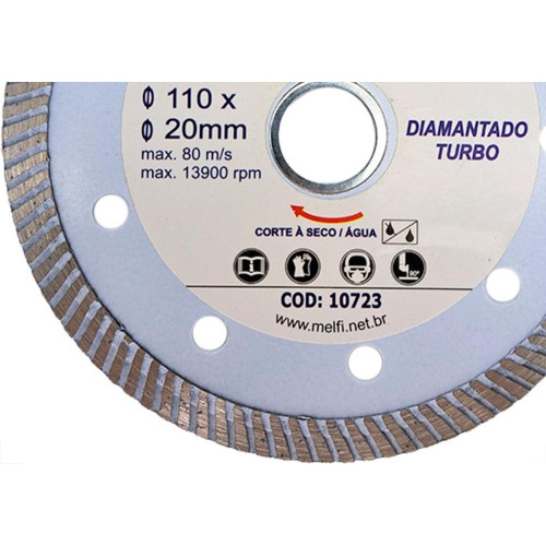 Disco Diamantado Melfi Turbo Porcelanato 110Mm X 20Mm - 10723