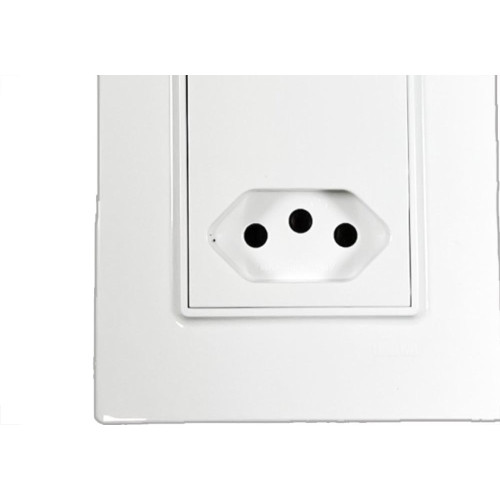 Conjunto Ilumi Vivaz Branco Com Placa 2 Tomadas 10A. - 78120 Monobloco