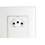 Conjunto Ilumi Vivaz Branco Com Placa 2 Tomadas 10A. - 78120 Monobloco