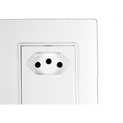 Conjunto Ilumi Vivaz Branco Com Placa 2 Tomadas 10A. - 78120 Monobloco