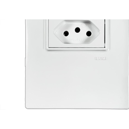 Conjunto Ilumi Vivaz Branco Com Placa 1 Tomada 10A. - 78140