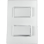 Kit C/2 - Conjunto Ilumi Vivaz Branco Com Placa 2 Simples...