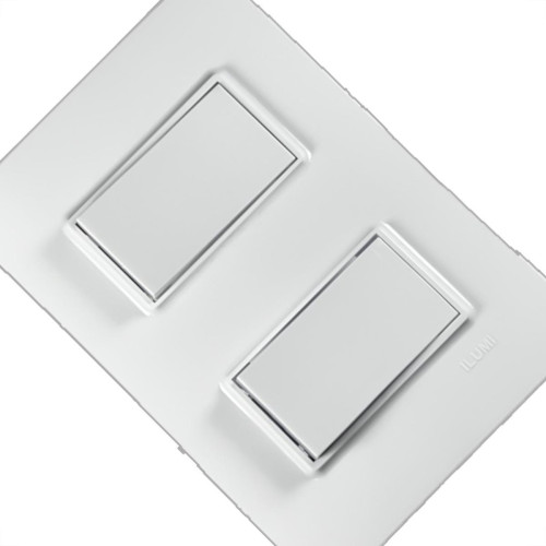 Kit C/2 - Conjunto Ilumi Vivaz Branco Com Placa 2 Simples...
