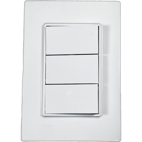Kit C/2 - Conjunto Ilumi Vivaz Branco Com Placa 3 Simples...