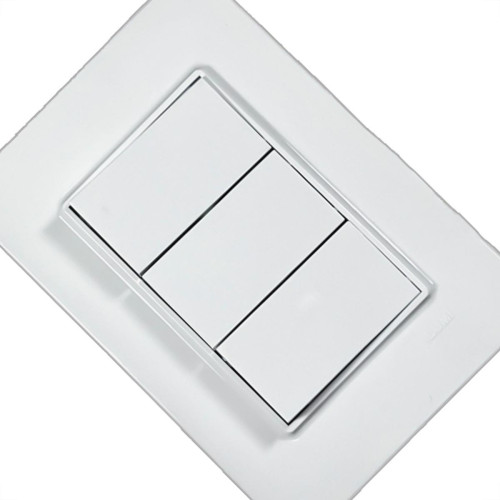 Kit C/2 - Conjunto Ilumi Vivaz Branco Com Placa 3 Simples...