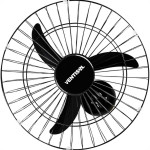 Ventilador Parede Ventisol 50Cm. Monta Facil 6 Pas Preto 127V.