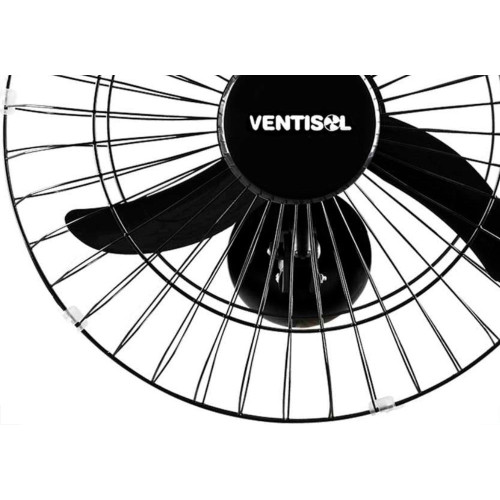 Ventilador Parede Ventisol 50Cm. Monta Facil 6 Pas Preto 127V.