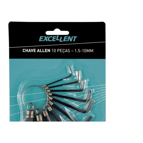 Chave Allen Jogo Excellent 1,5 A 10Mm Com 10 Pecas - 3Ln