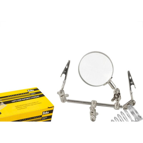 Lupa Com Suporte E Pincas Eda - 0Ad