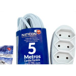 Extensao Naticon Paralela 2 Polos 0,75Mm Branca - 5M