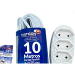 Extensao Naticon Paralela 2 Polos 0,75Mm Branca -10M