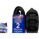 Extensao Naticon Paralela 2 Polos 0,75Mm Preta - 2M