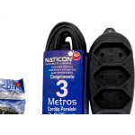 Extensao Naticon Paralela 2 Polos 0,75Mm Preta - 3M